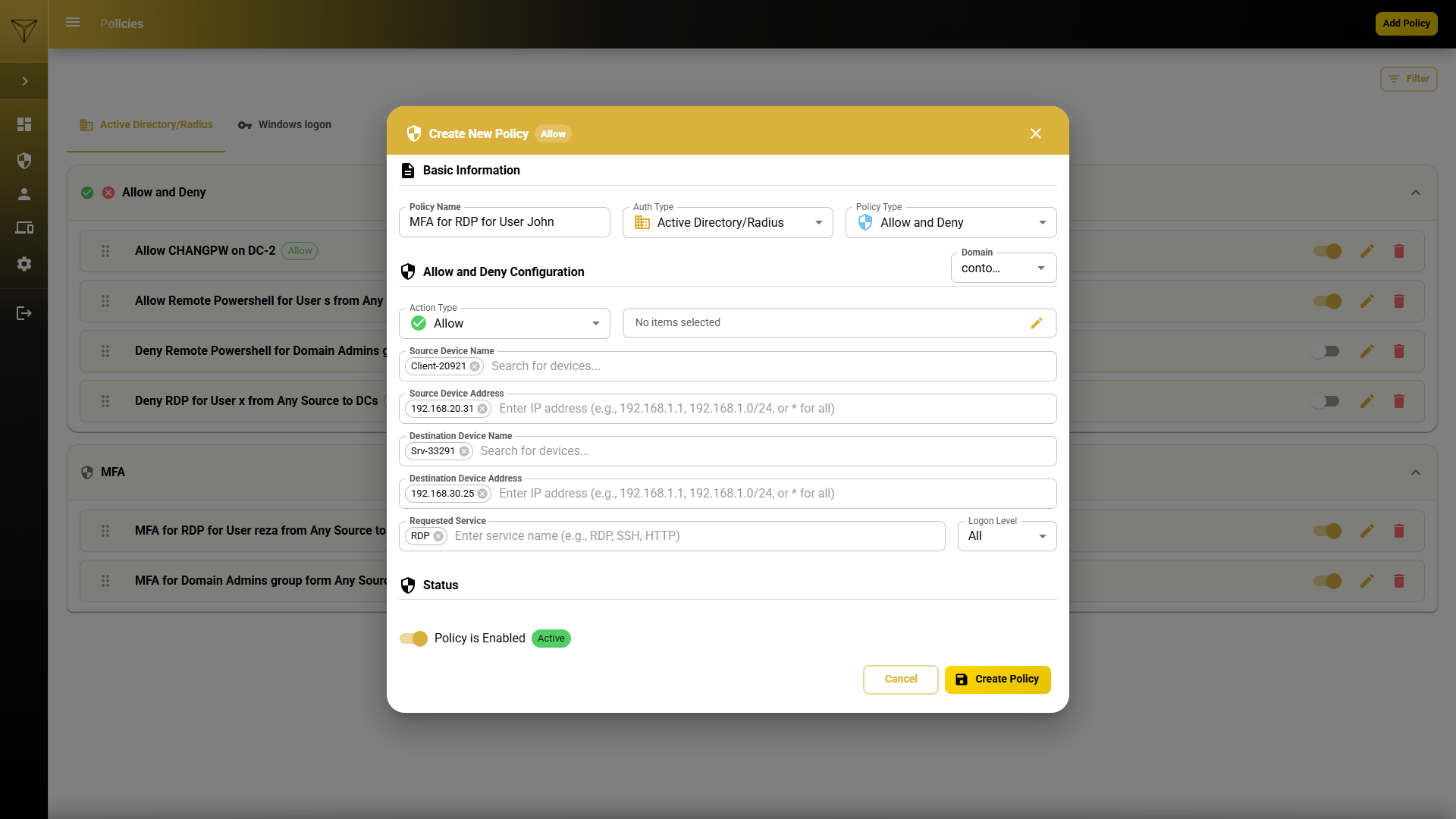 UIP Granular Policy Control - Just-in-Time JIT administration and access rules